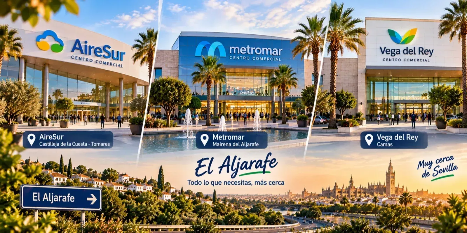 Centros comerciales y zonas de compras en El Aljarafe cerca de Sevilla