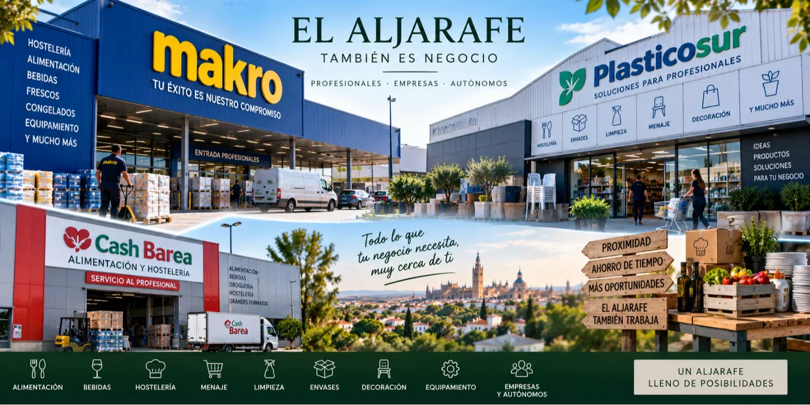 Makro, Plasticosur y establecimientos para profesionales en El Aljarafe