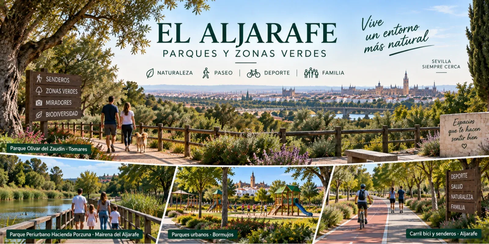 Parques y zonas verdes del Aljarafe sevillano